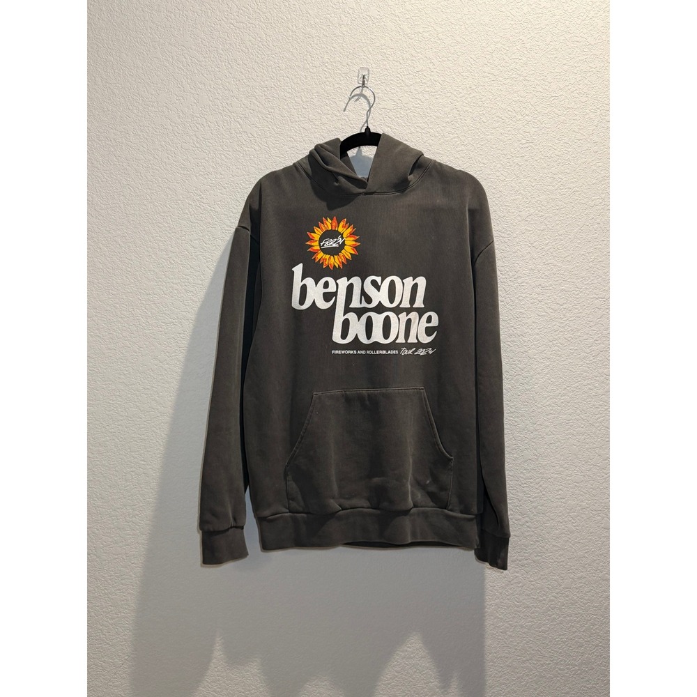 Benson Boone Unisex Tour Hoodie Washed Charcoal Small